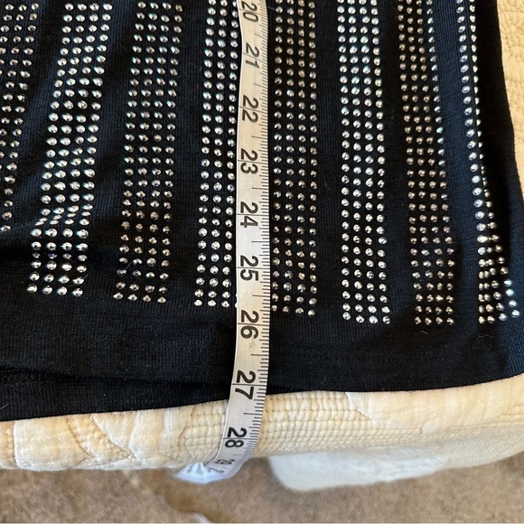 Embellished beaded sparkly silver black long sleeve dressy top, size XL - Picture 8 of 10